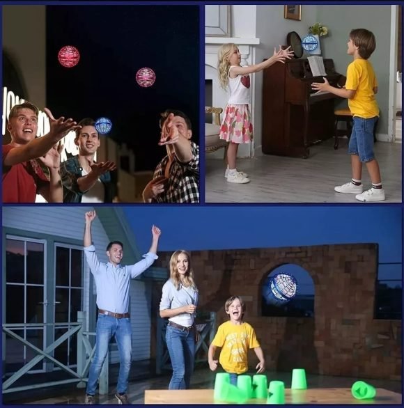 Pelota Voladora con luz led spinner flying - Imagen 5