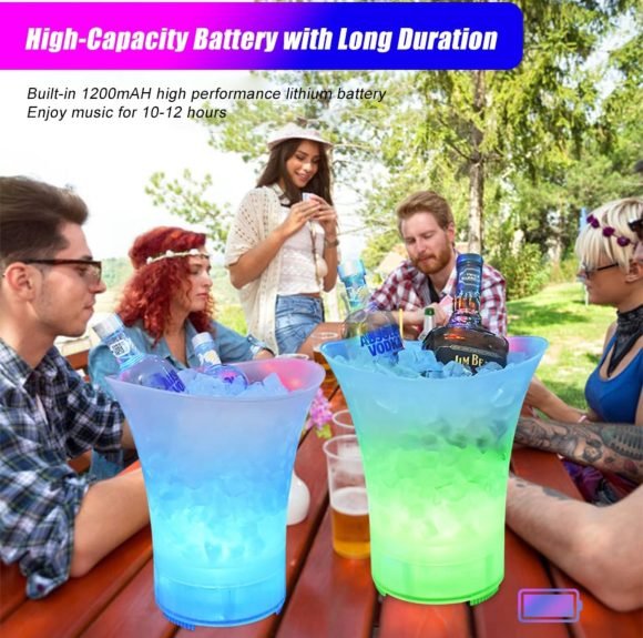 Hielera Cubetera Con Parlante Bluetooth Y Luz led RGB - Imagen 3