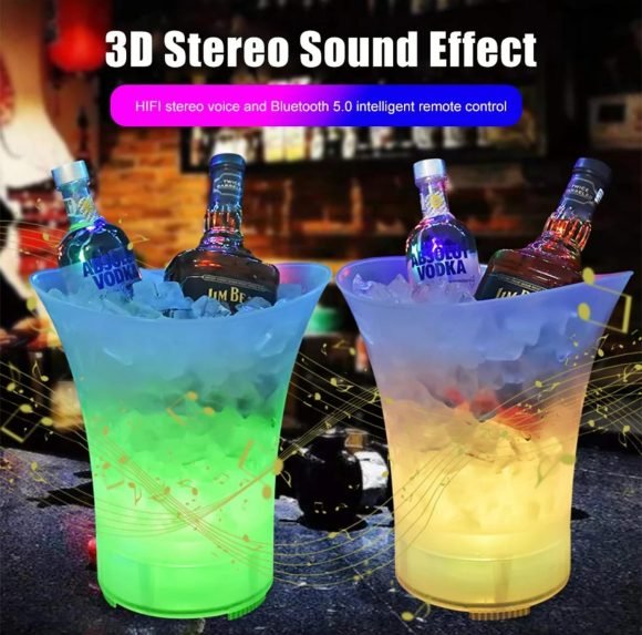 Hielera Cubetera Con Parlante Bluetooth Y Luz led RGB - Imagen 4