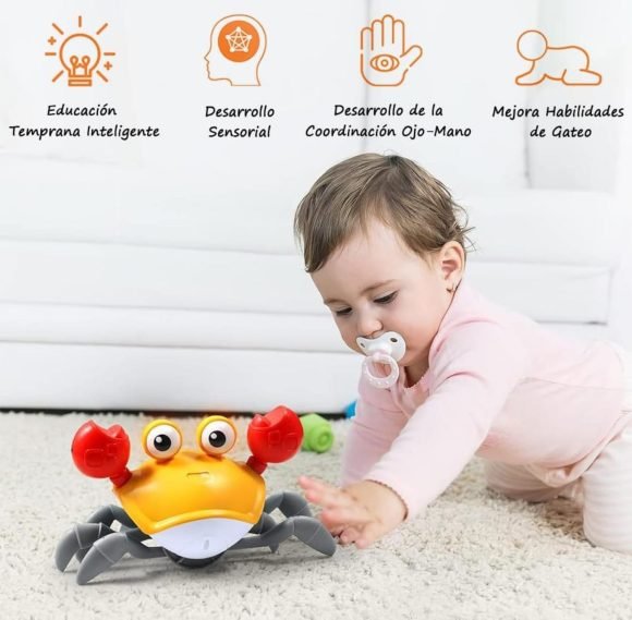 Cangrejo Musical Recargable USB Con Sensor Para Bebes - Imagen 4
