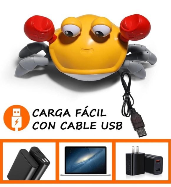 Cangrejo Musical Recargable USB Con Sensor Para Bebes - Imagen 5