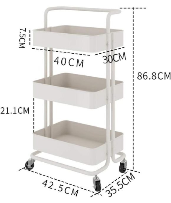 Organizador Con Ruedas Multifuncional Blanco - Imagen 4