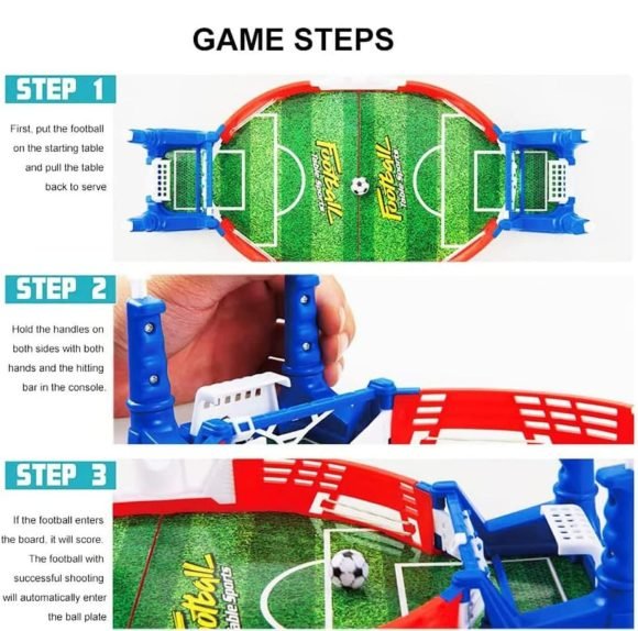 Futbol De Mesa Portátil Mini Cancha De Juego Azul - Imagen 2