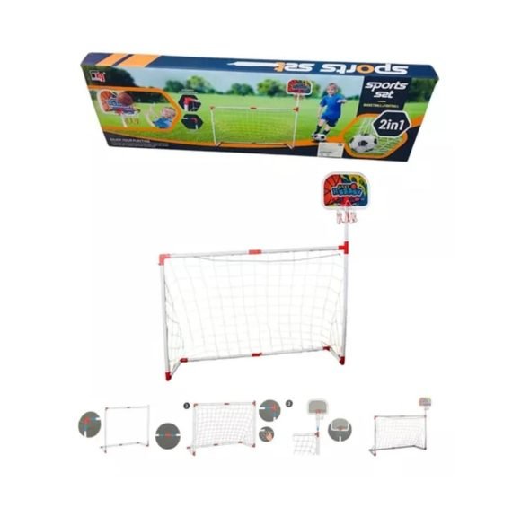 Arco De Futbol 2 En 1 Con Aro Basquetbol - Imagen 4