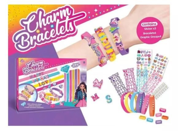 Set De 6 Pulseras Con Accesorios Para Niñas