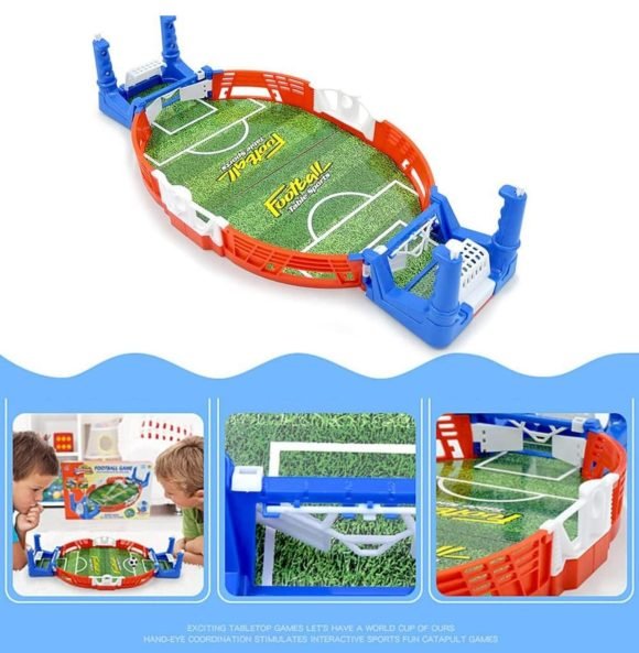 Futbol De Mesa Portátil Mini Cancha De Juego Azul - Imagen 3