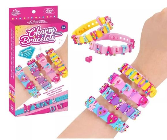 Set De 4 Pulseras Con Accesorios Para Niñas