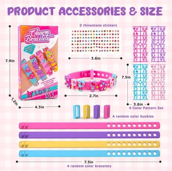 Set De 4 Pulseras Con Accesorios Para Niñas - Imagen 2