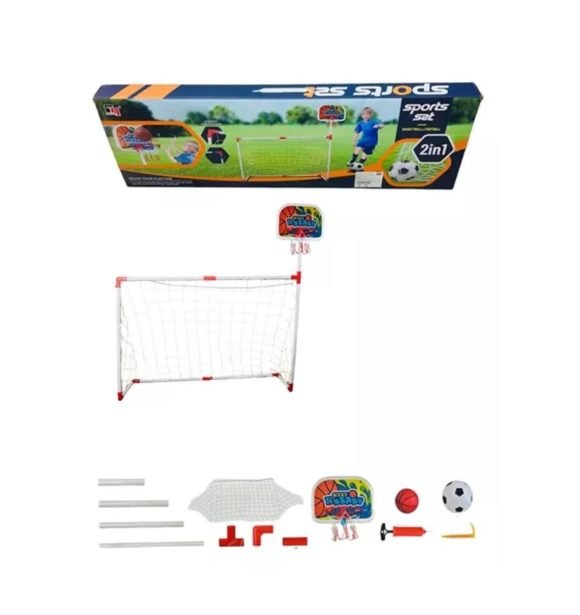 Arco De Futbol 2 En 1 Con Aro Basquetbol - Imagen 3