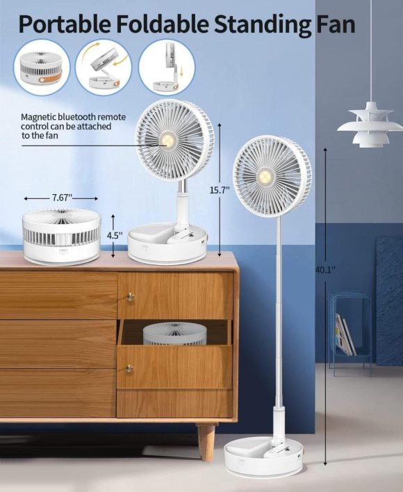 Ventilador Portátil Recargable USB Altura Ajustable - Imagen 4