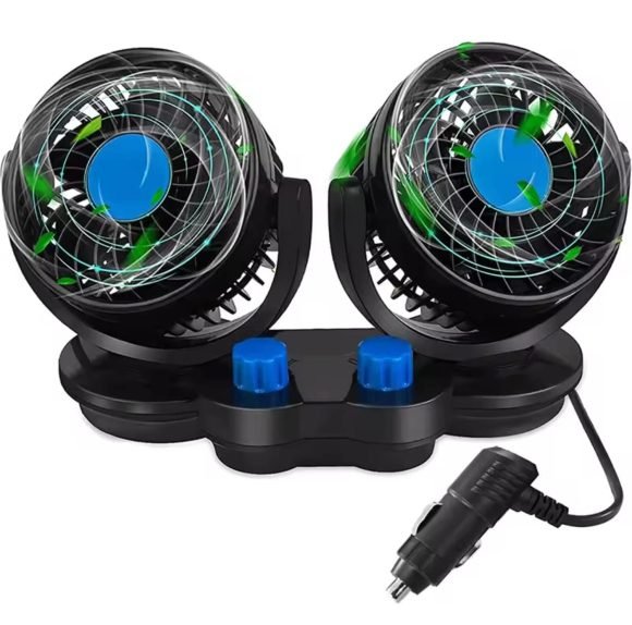 Ventilador Doble Para Auto 12V Ventilador Giratorio