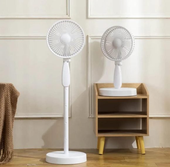 Ventilador Recargable Ajustable Blanco Grande