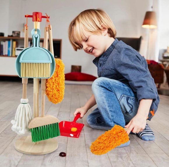 Set De Aseo Y Limpieza Para Niños Set De Madera - Imagen 3