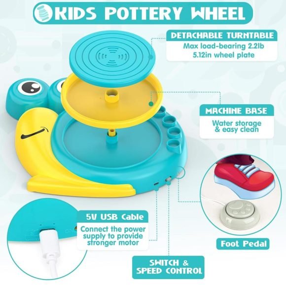 Juego De Cerámica Para Niños Rueda Para Principiantes - Imagen 4