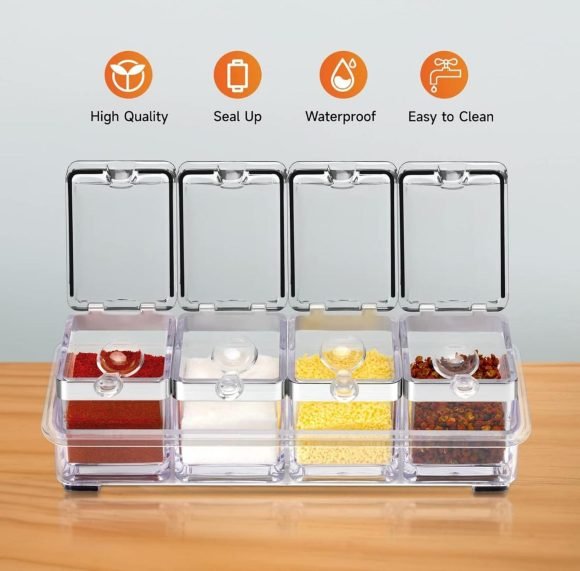 Caja Organizador De Condimentos 4 Compartimientos - Imagen 4