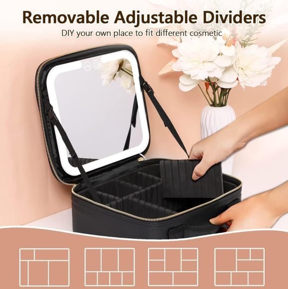Cosmetiquero Organizador De Maquillaje Con Luz Led - Imagen 4