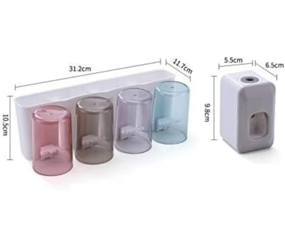 Dispensador Pasta Dental Y Porta Cepillos De Dientes - Imagen 4
