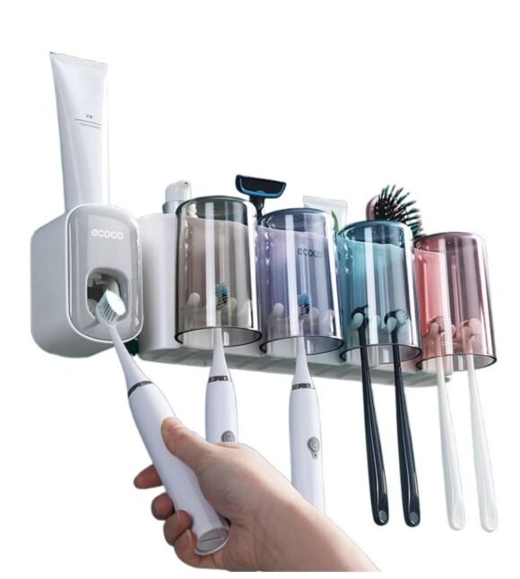 Dispensador Pasta Dental Y Porta Cepillos De Dientes