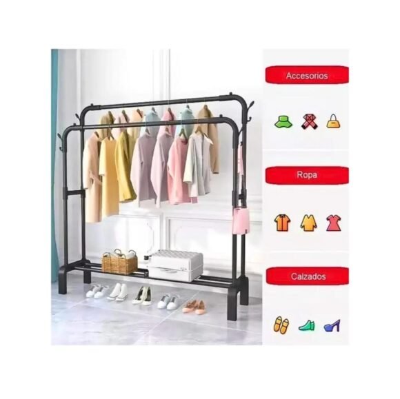 Perchero Organizador Multifuncional Metalico Doble - Imagen 2