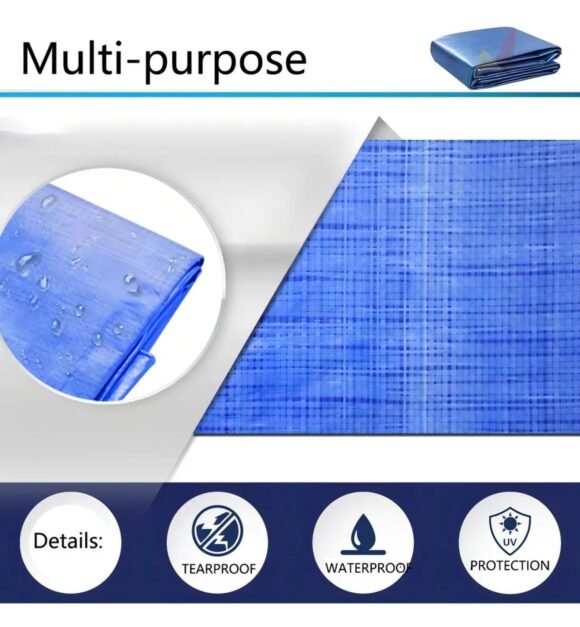 Lona Impermeable Azul Multifuncional 6 x 4 Metros - Imagen 2