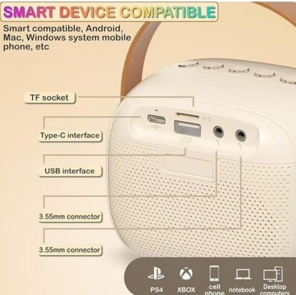 Parlante Bluetooth Con Luz Y 1 Microfono - Imagen 4