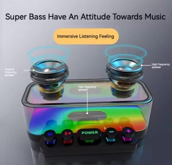 Parlante Bluetooht RGB Portatil Recargable Diseño Piano - Imagen 3